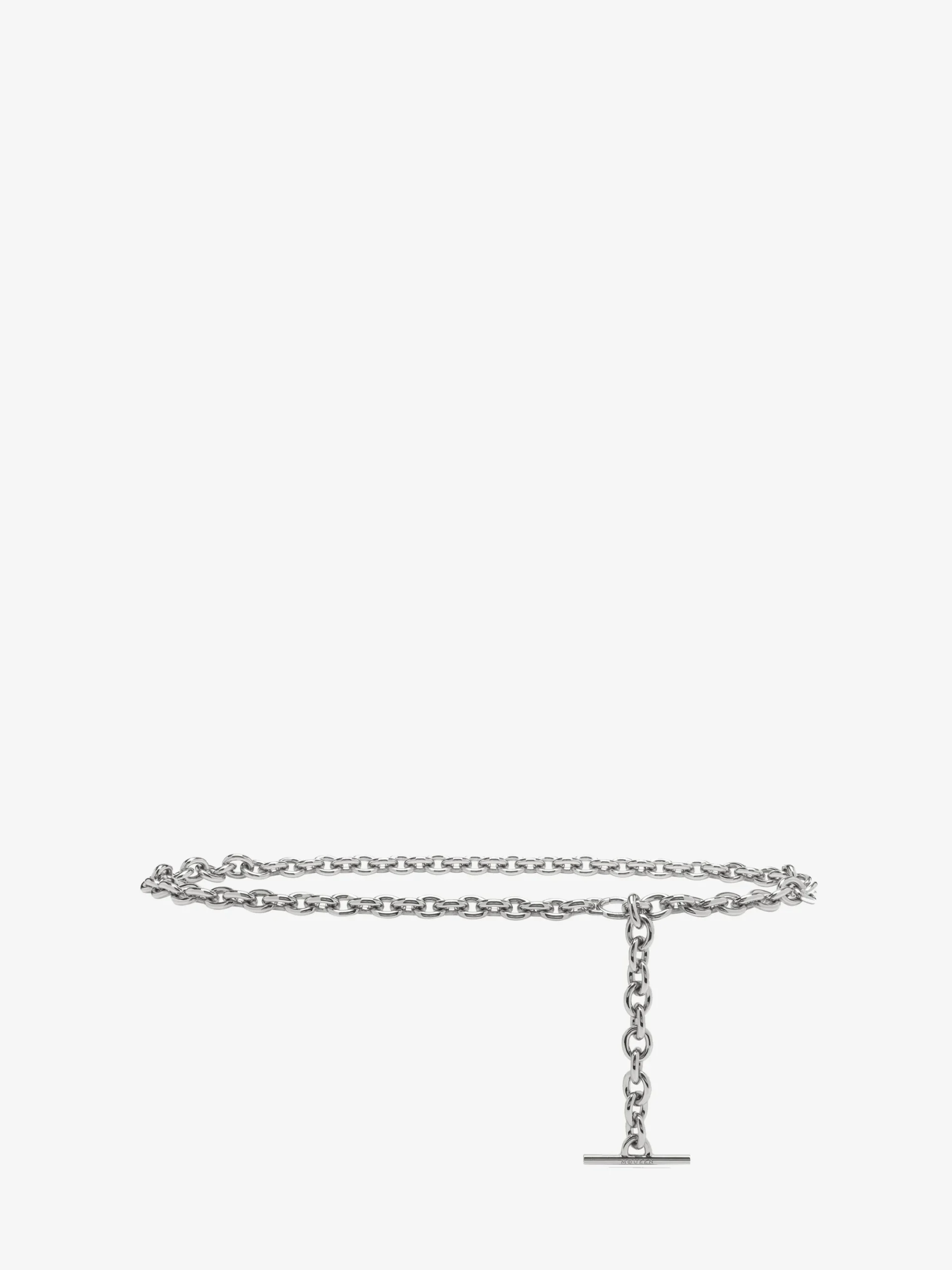 Women's T-Bar Chain Belt in Palladium
