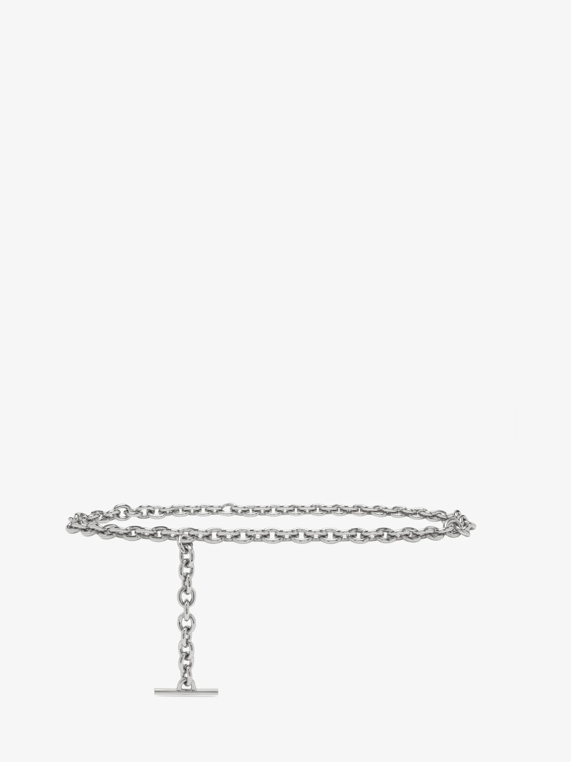 Women's T-Bar Chain Belt in Palladium