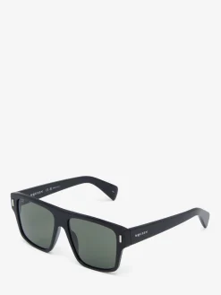 Women's T-Bar Rivet Square Sunglasses in Black