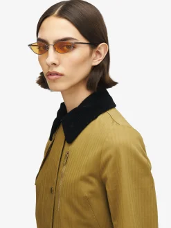 Women's T-Bar Sleek Cat-eye Sunglasses in Burnt Orange