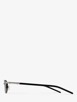 Women's T-Bar Sleek Cat-eye Sunglasses in Black