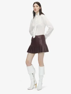 Women's Tie Silk Shirt in Ivory