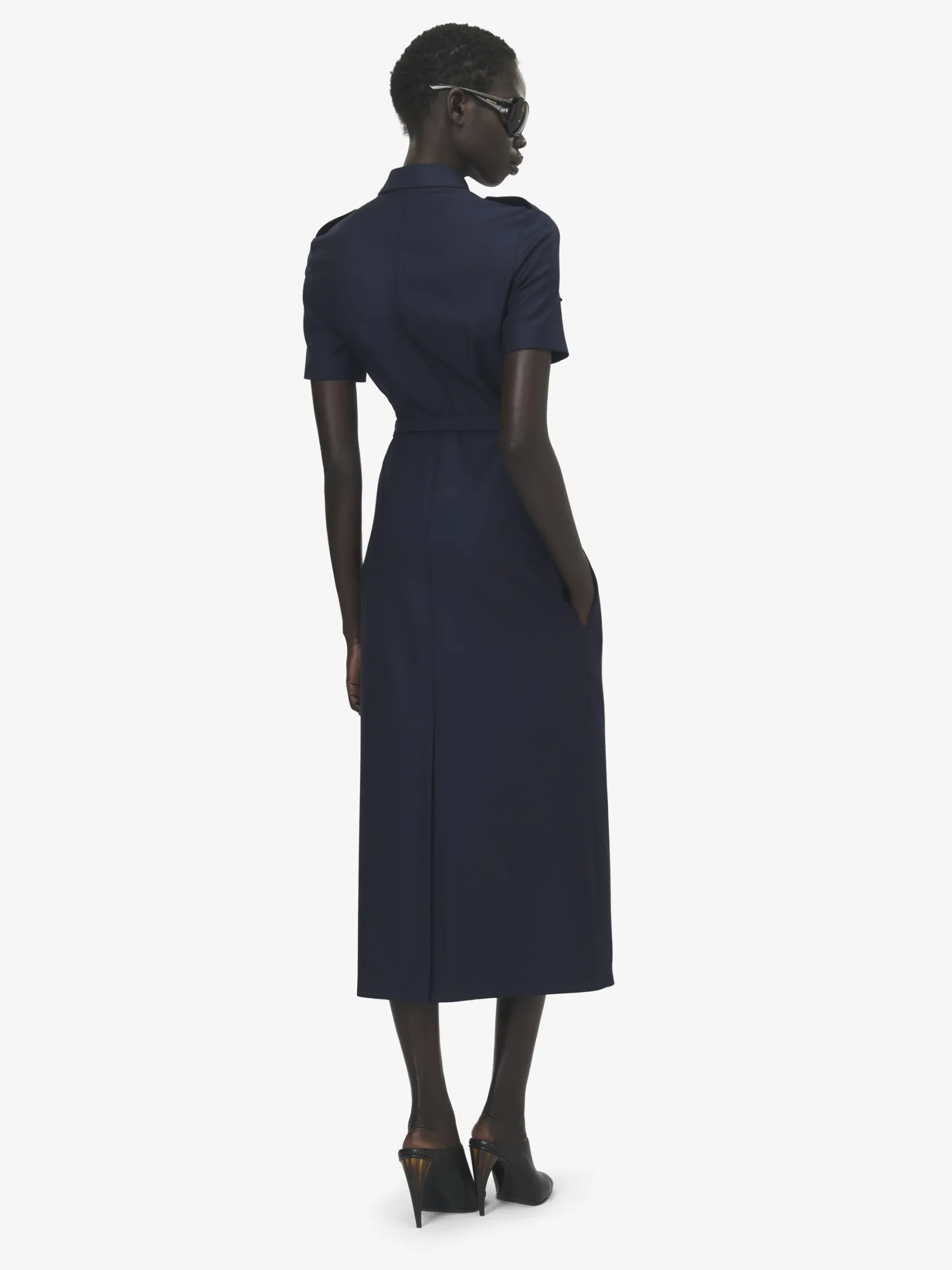 Women's Uniform Midi Dress in Indigo
