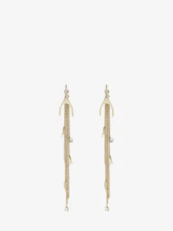 Women's Wishbone Earrings in Pale Gold-finish