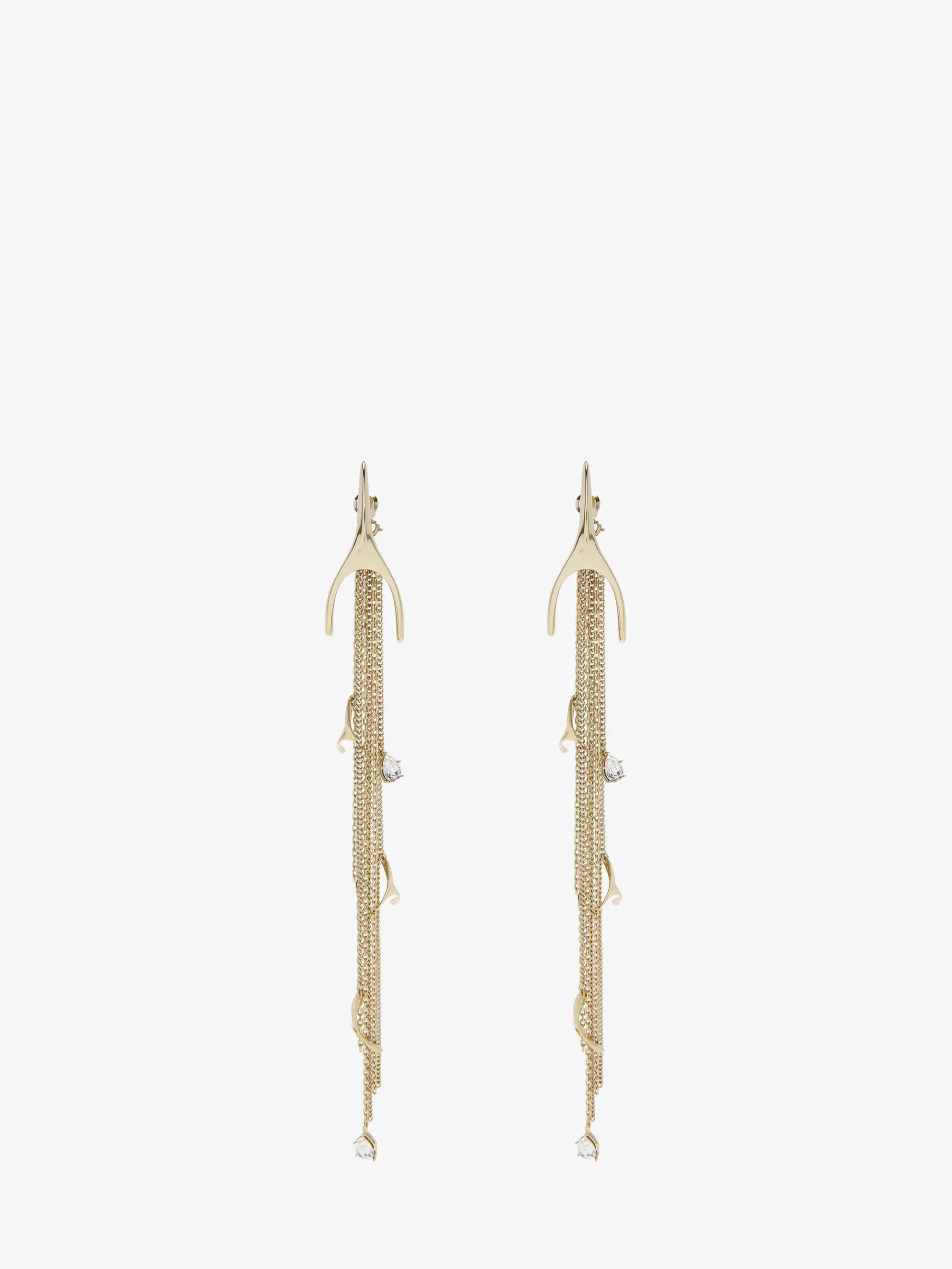 Women's Wishbone Earrings in Pale Gold-finish