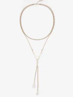 Women's Wishbone Necklace in Pale Gold-finish