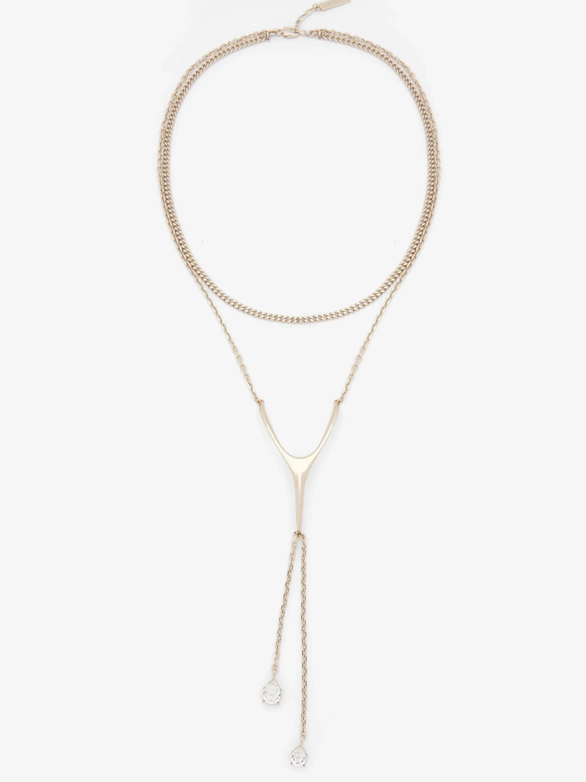 Women's Wishbone Necklace in Pale Gold-finish