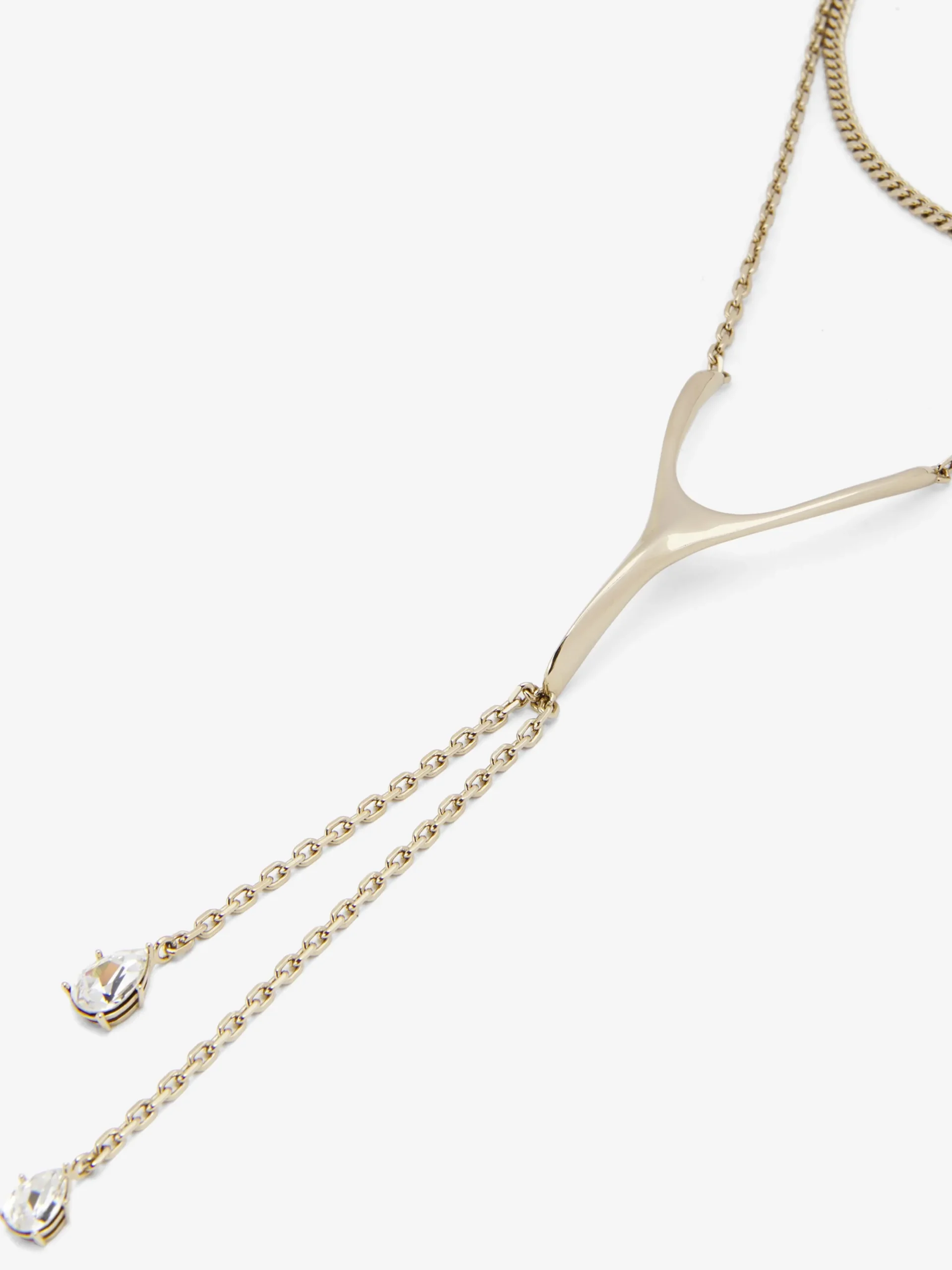 Women's Wishbone Necklace in Pale Gold-finish