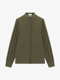 Women's Wishbone Silk Shirt in Green
