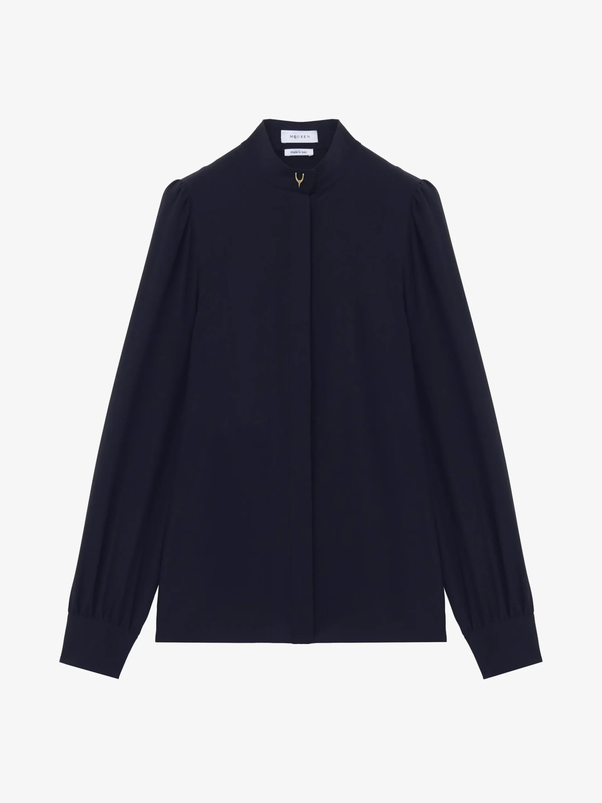 Women's Wishbone Silk Shirt in Indigo