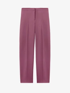 Women's Wool Gabardine Cigarette Trousers in Pink