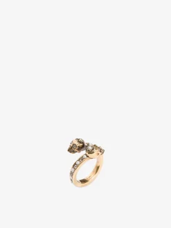 Women's Wrap-Around Skull Ring in Gold